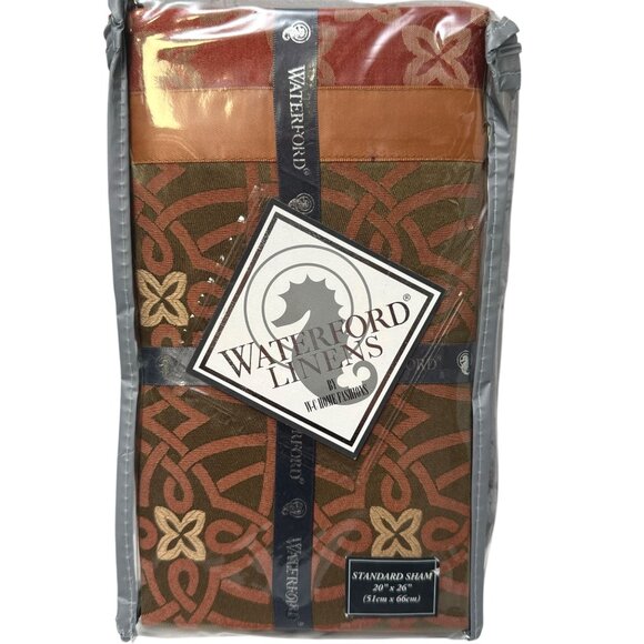 Waterford Pillowcase Bogden Cinnabar One Standard Sham Satin Luxury NEW - Picture 1 of 9